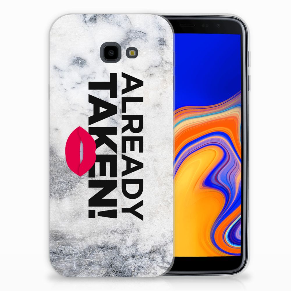 Samsung Galaxy J4 Plus (2018) Siliconen hoesje met naam Already Taken White
