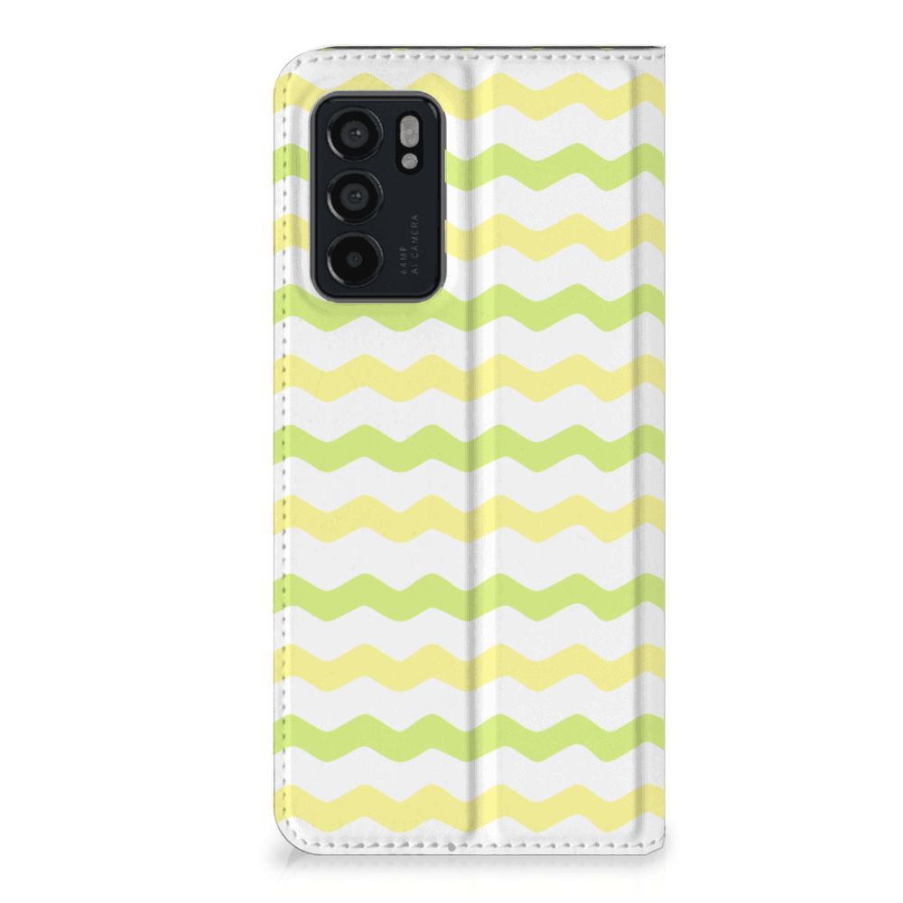OPPO Reno6 5G Hoesje met Magneet Waves Yellow - B2C Telecom