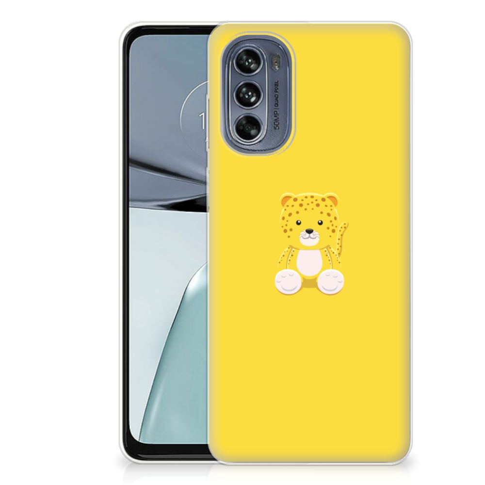 Motorola Moto G62 5G Telefoonhoesje met Naam Baby Leopard B2C Telecom