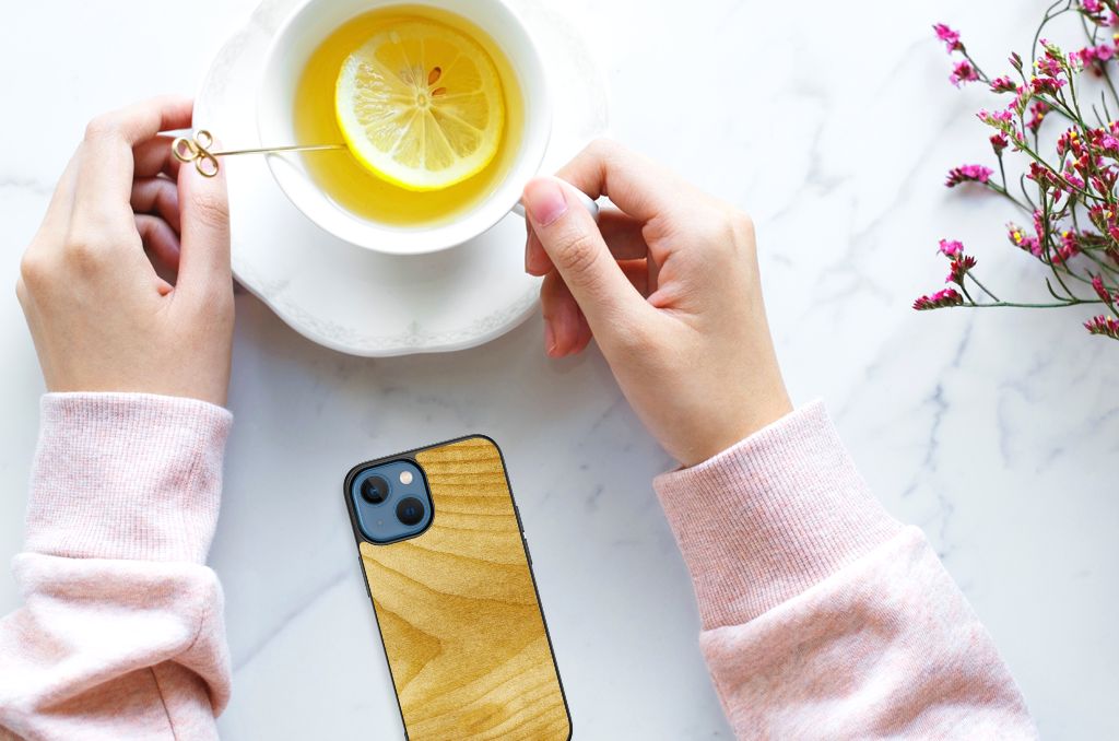 Apple iPhone 13 mini Houten Print Telefoonhoesje Licht Hout B2C Telecom
