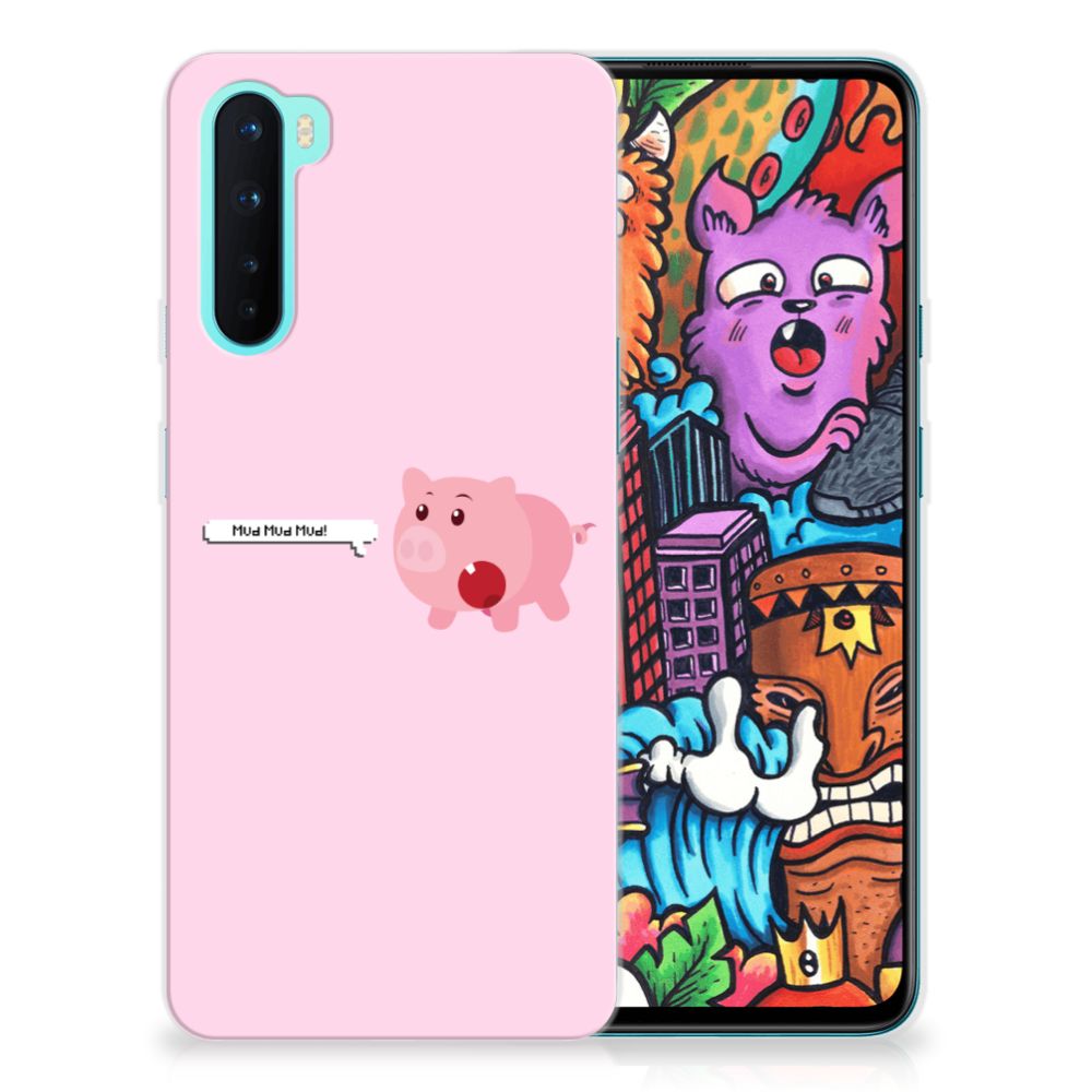 OnePlus Nord Telefoonhoesje met Naam Pig Mud