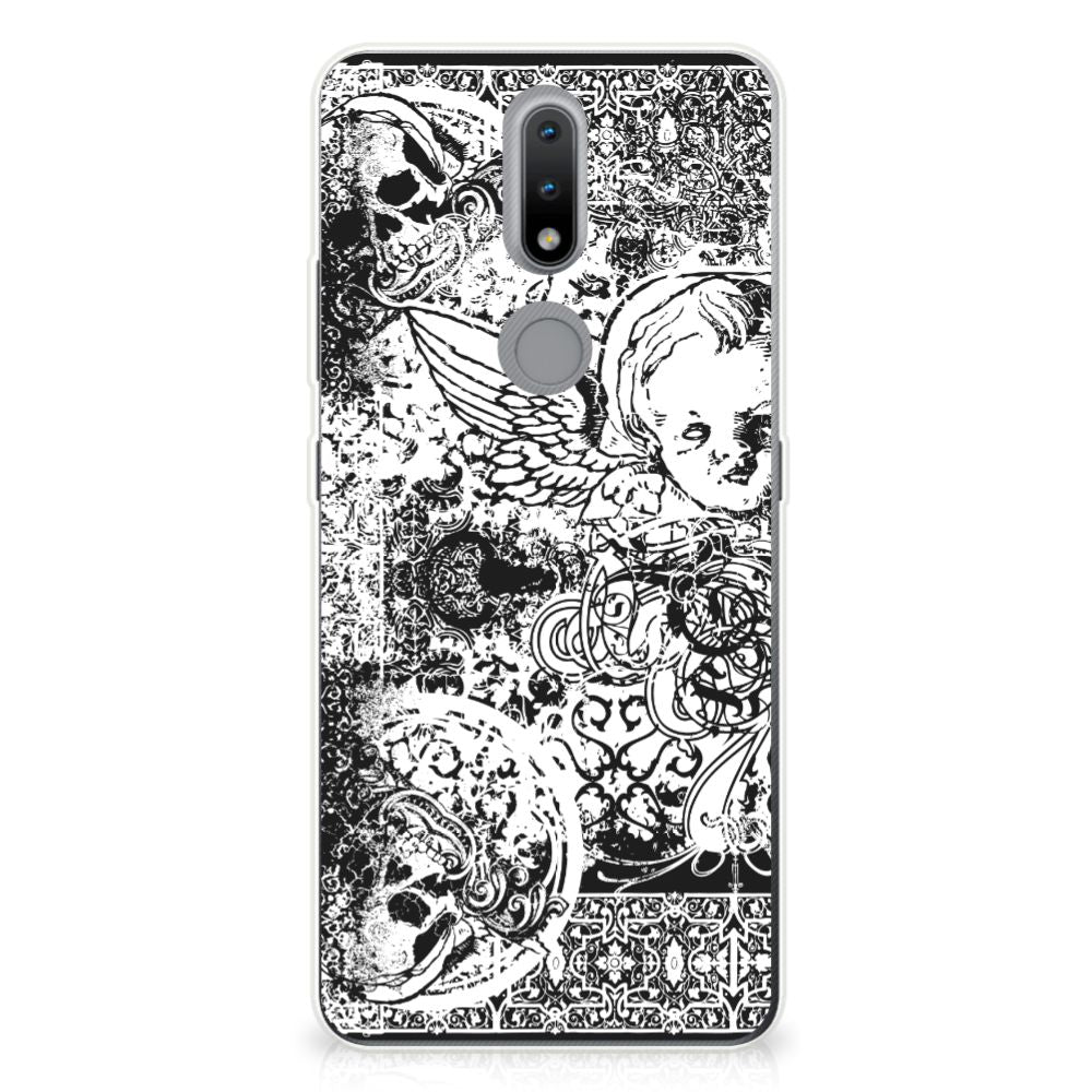 Silicone Back Case Nokia 2.4 Skulls Angel