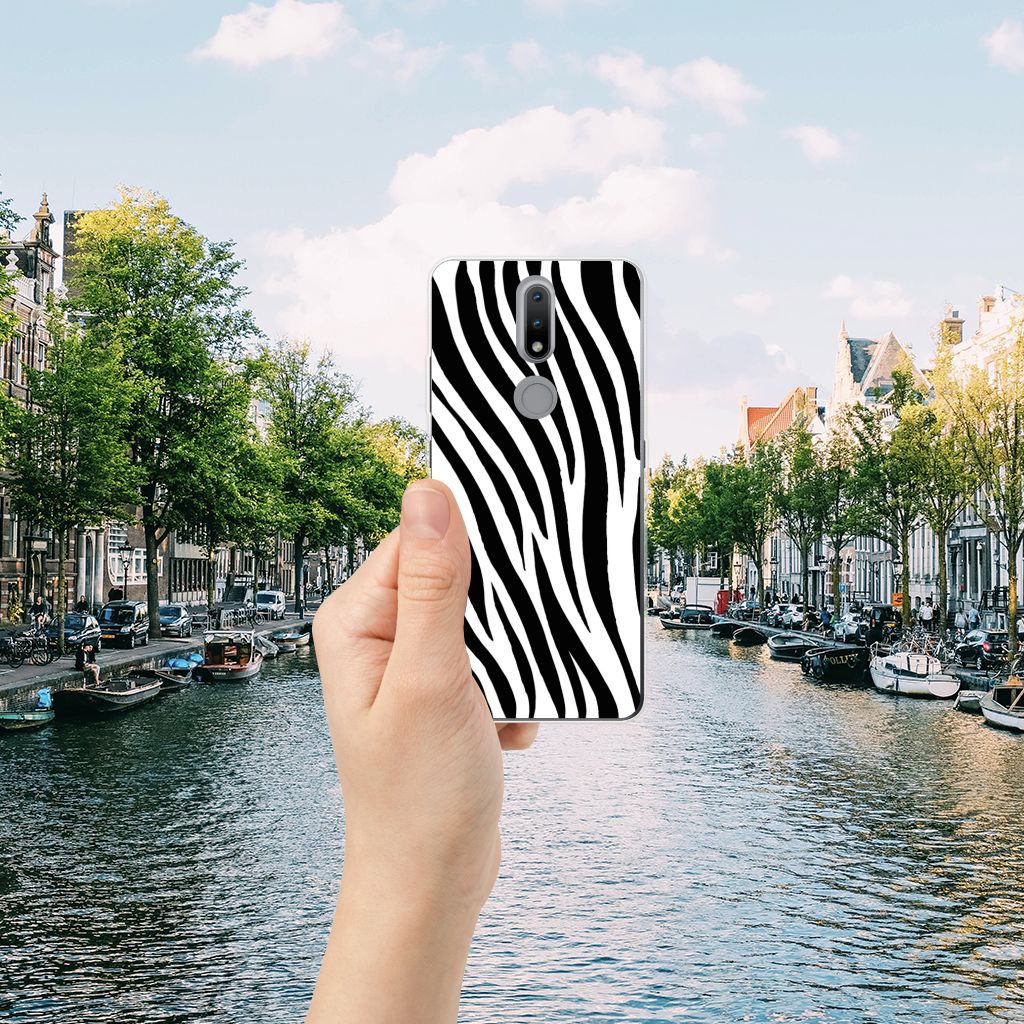 Nokia 2.4 TPU Hoesje Zebra