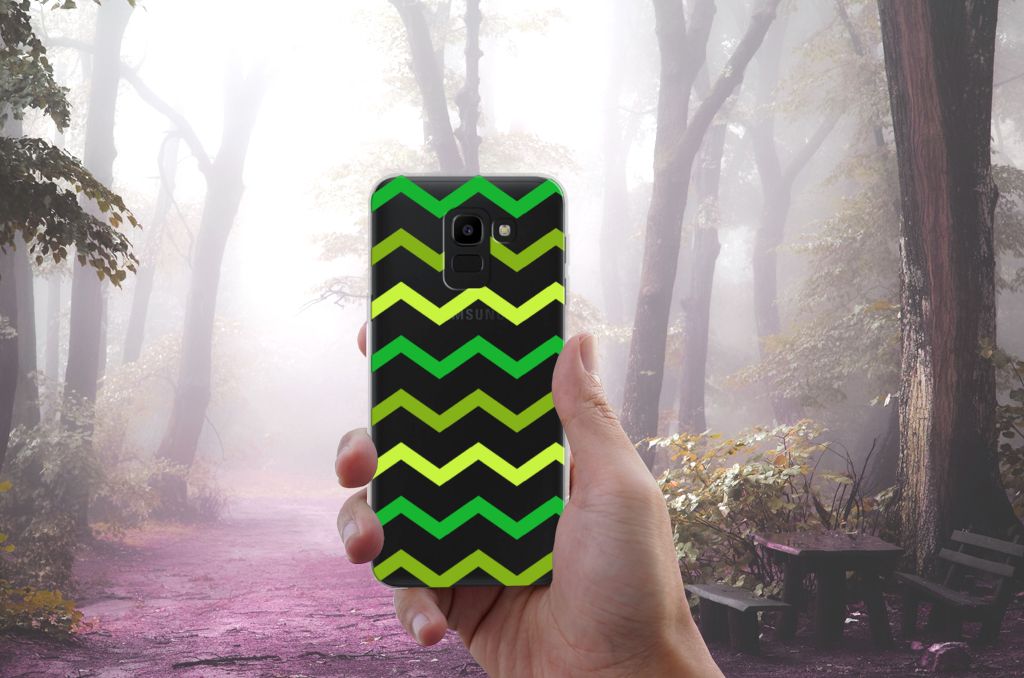 Samsung Galaxy J6 2018 TPU bumper Zigzag Groen