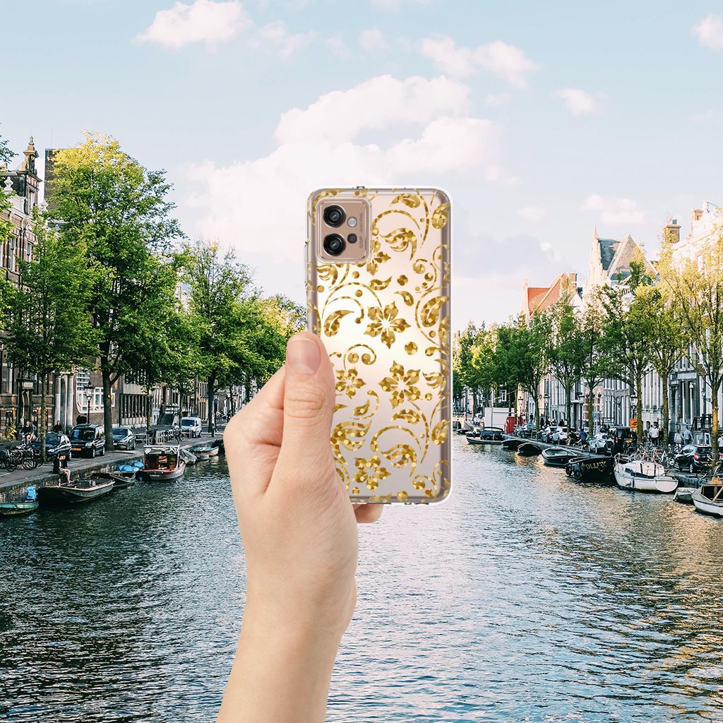 Motorola Moto G32 TPU Case Gouden Bloemen B2C Telecom