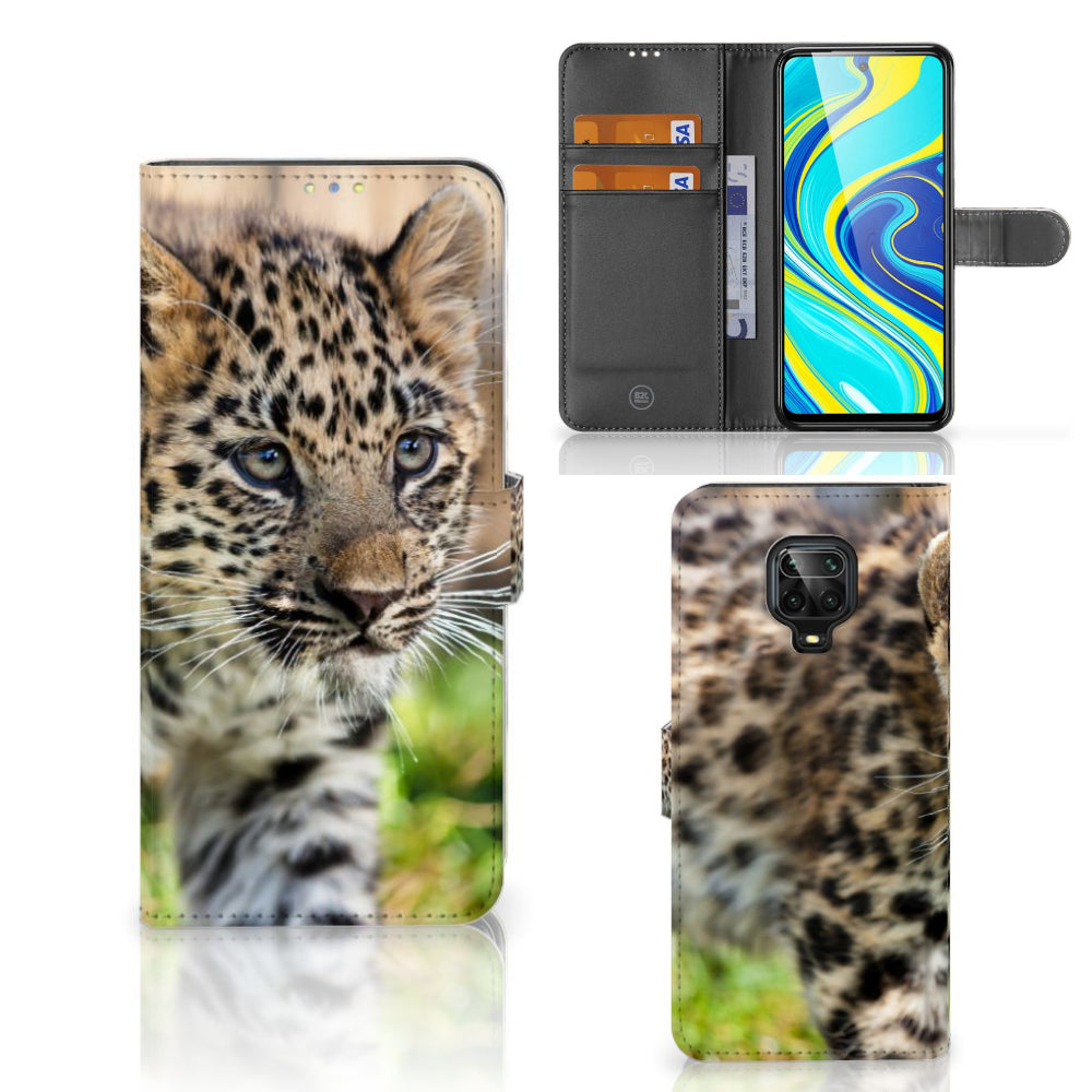 Xiaomi Redmi Note 9 Pro | Note 9S Telefoonhoesje met Pasjes Baby Luipaard