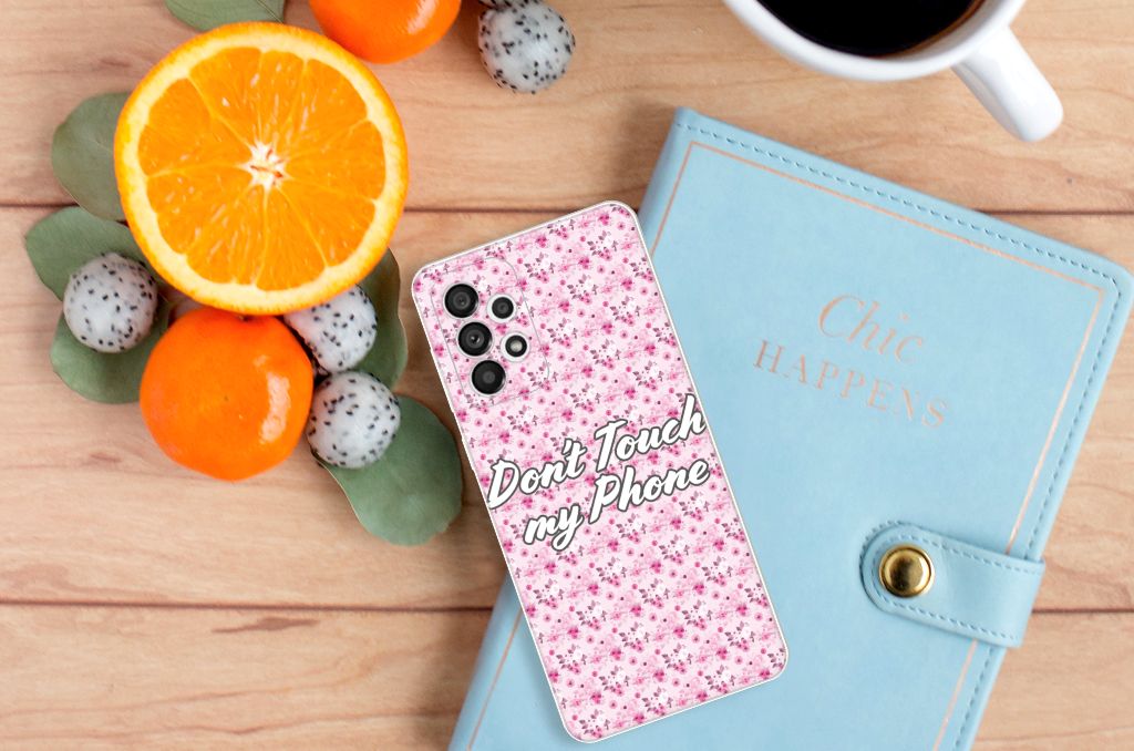Samsung Galaxy A73 5G Silicone-hoesje Flowers Pink DTMP B2C Telecom