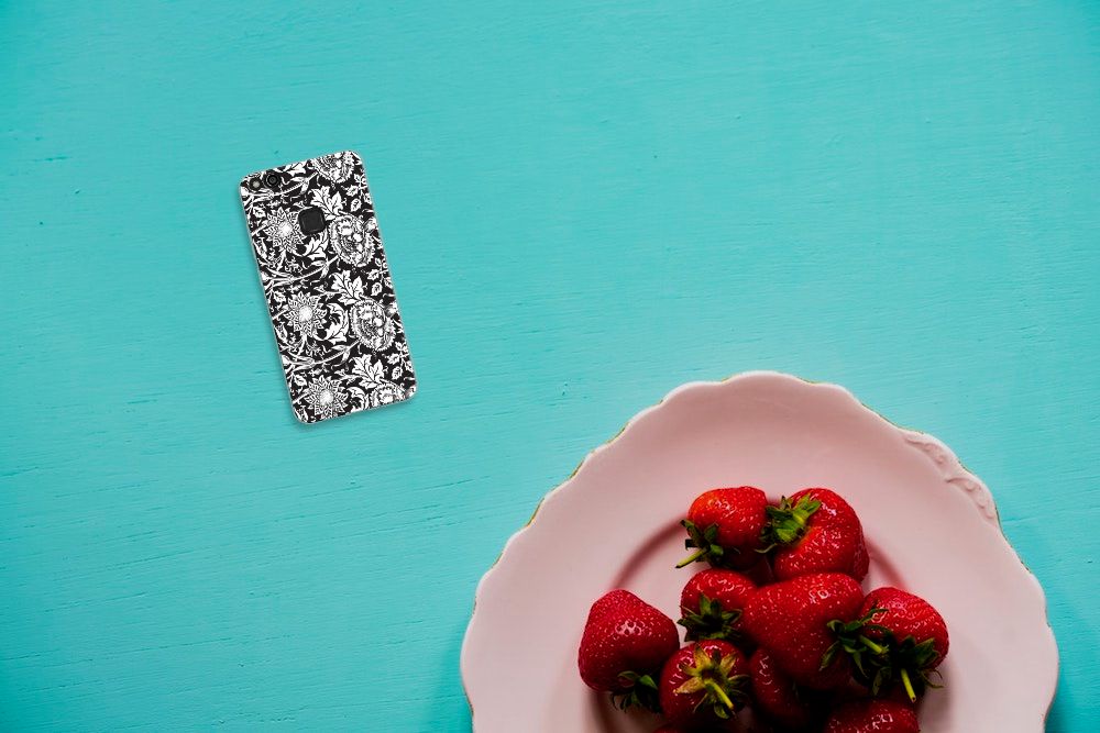 Huawei P10 Lite TPU Case Black Flowers