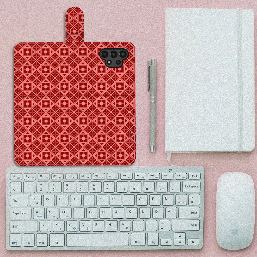 Samsung Galaxy A13 (4G) Telefoon Hoesje Batik Rood