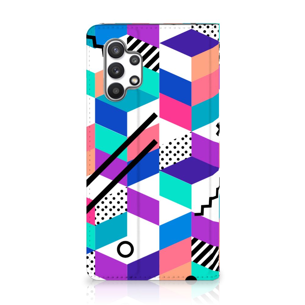 Samsung Galaxy A32 4G | A32 5G Enterprise Editie Stand Case Blokken Kleurrijk - B2C Telecom