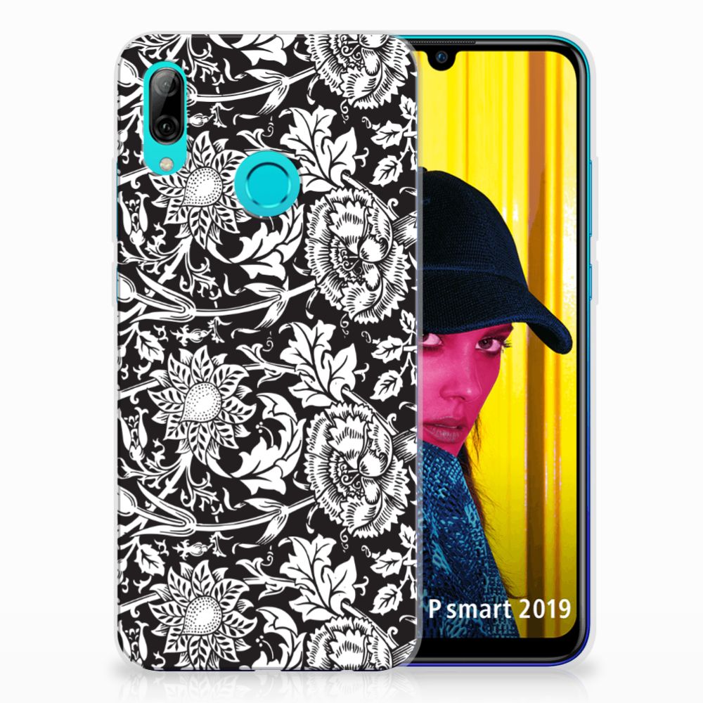 Huawei P Smart 2019 TPU Case Black Flowers