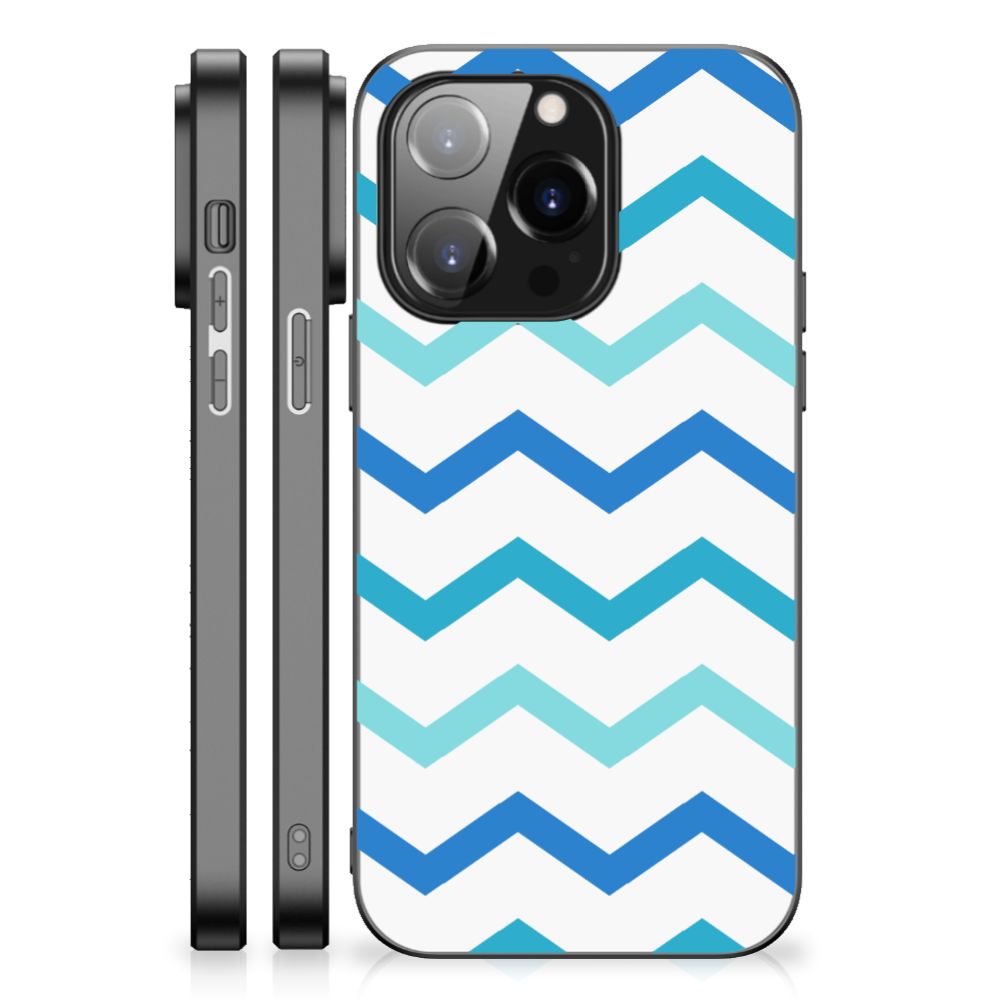 iPhone 14 Pro Back Case Zigzag Blauw B2C Telecom