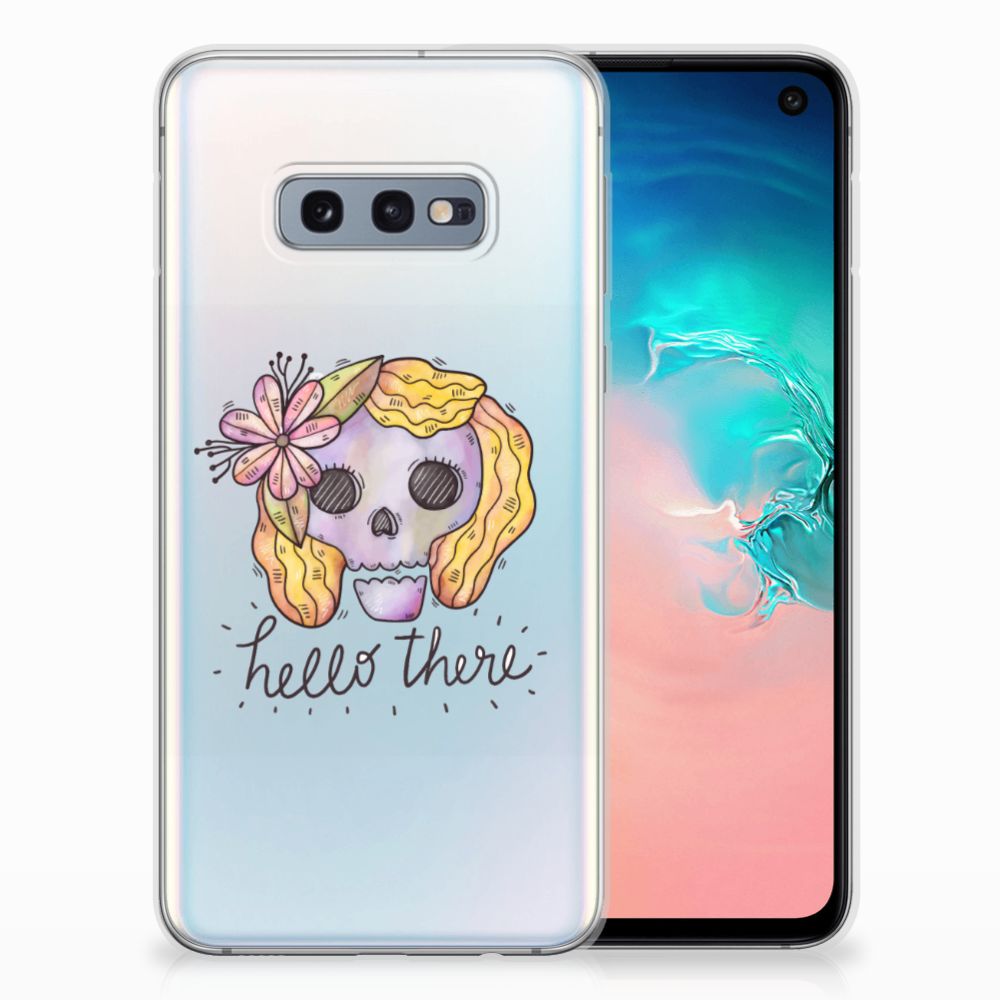 Silicone Back Case Samsung Galaxy S10e Boho Skull