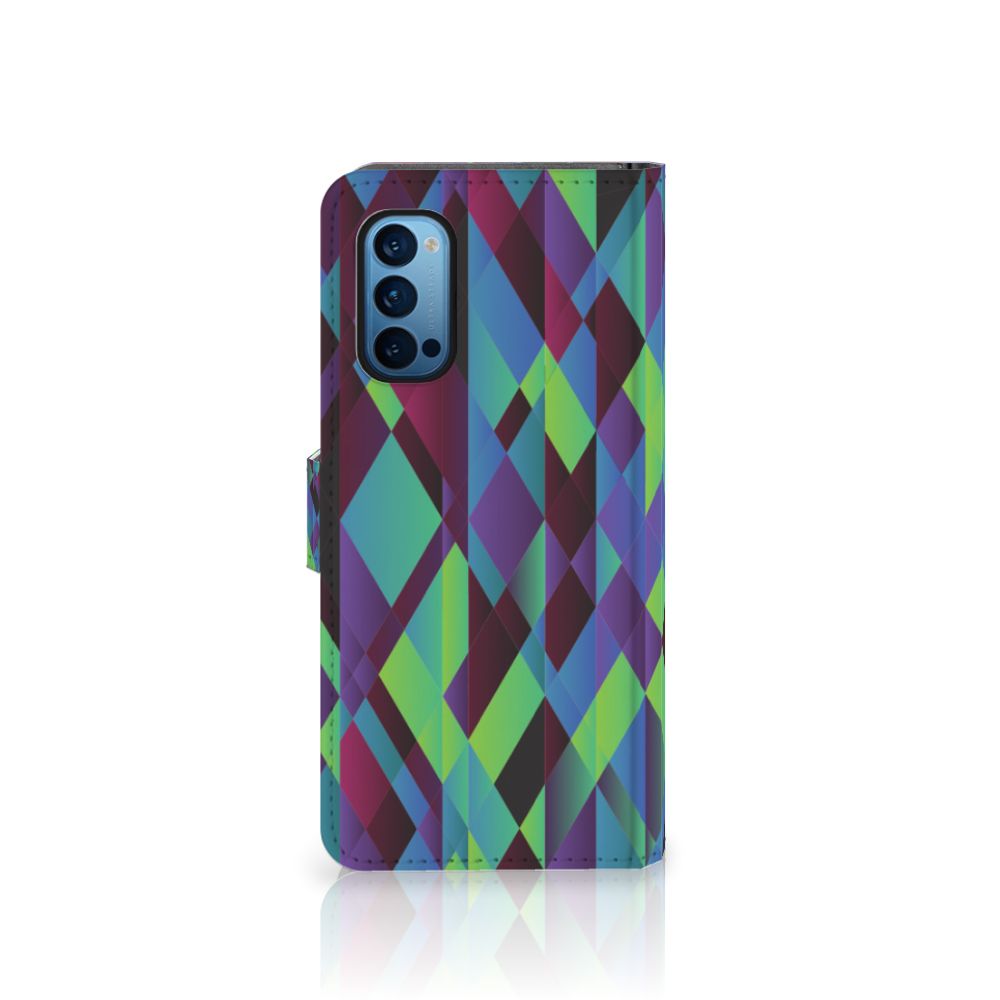 OPPO Reno 4 Pro 5G Book Case Abstract Green Blue