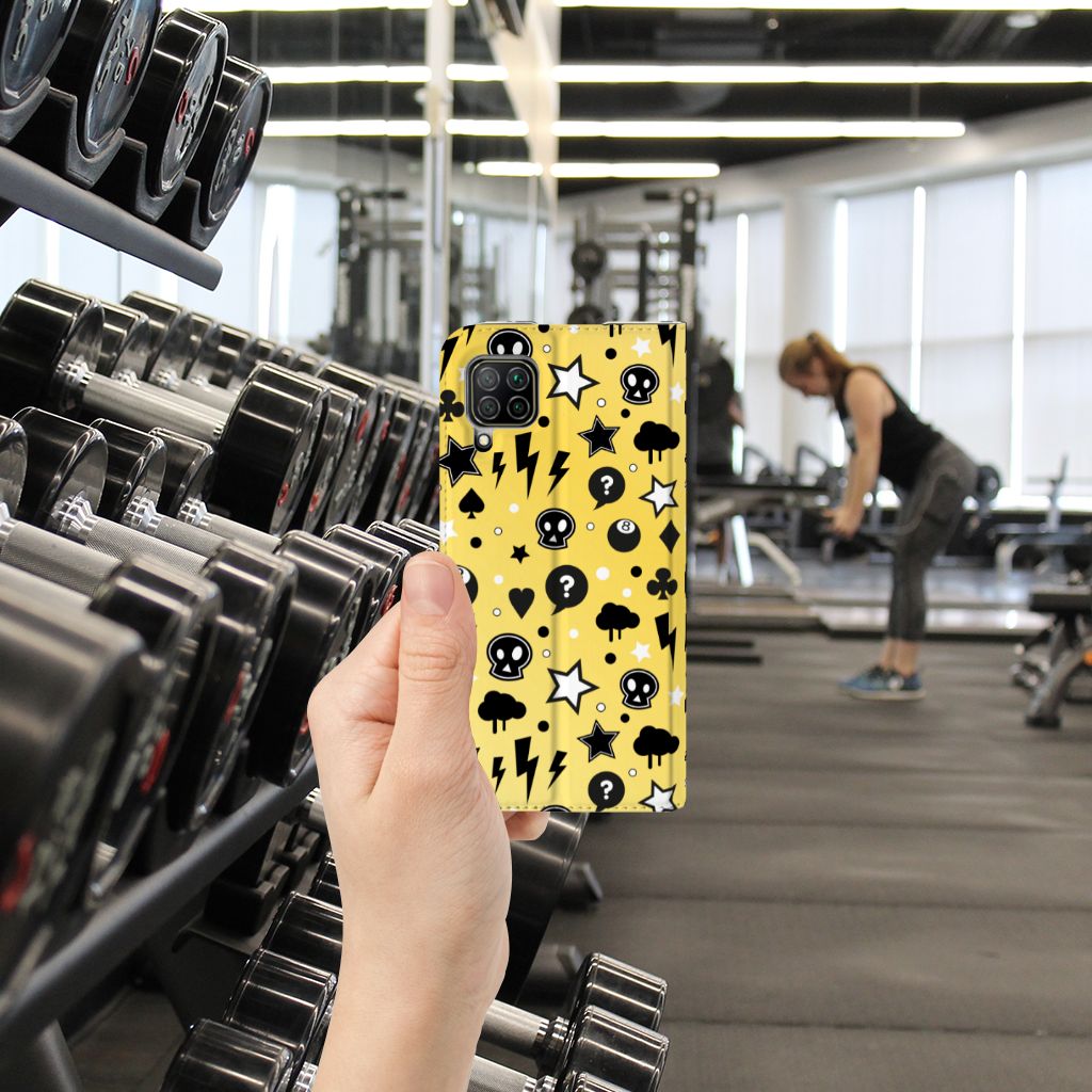 Mobiel BookCase Huawei P40 Lite Punk Geel - B2C Telecom