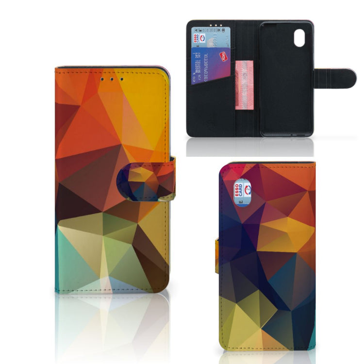 Polygon Color Meerkleurig Kunstzinnig Hoesje Alcatel 1B (2020) Met Pasjes Kaartsleuven En Bescherming | Book Case