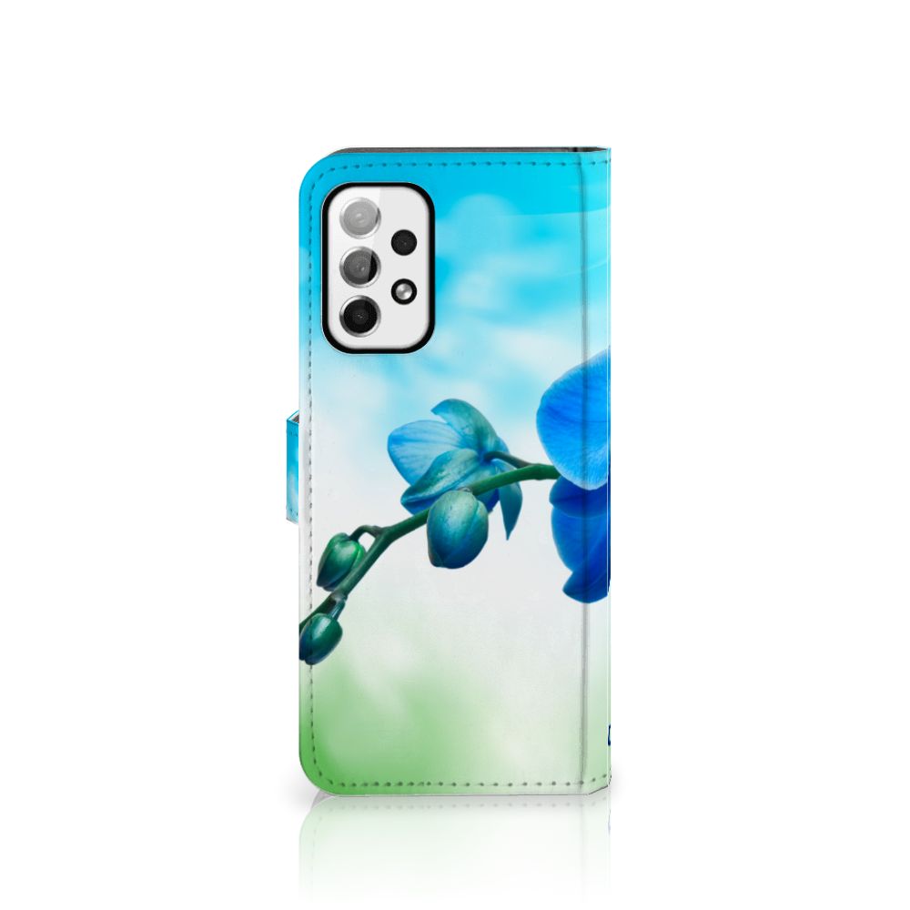 Samsung Galaxy A73 5G Hoesje Orchidee Blauw - Cadeau voor je Moeder