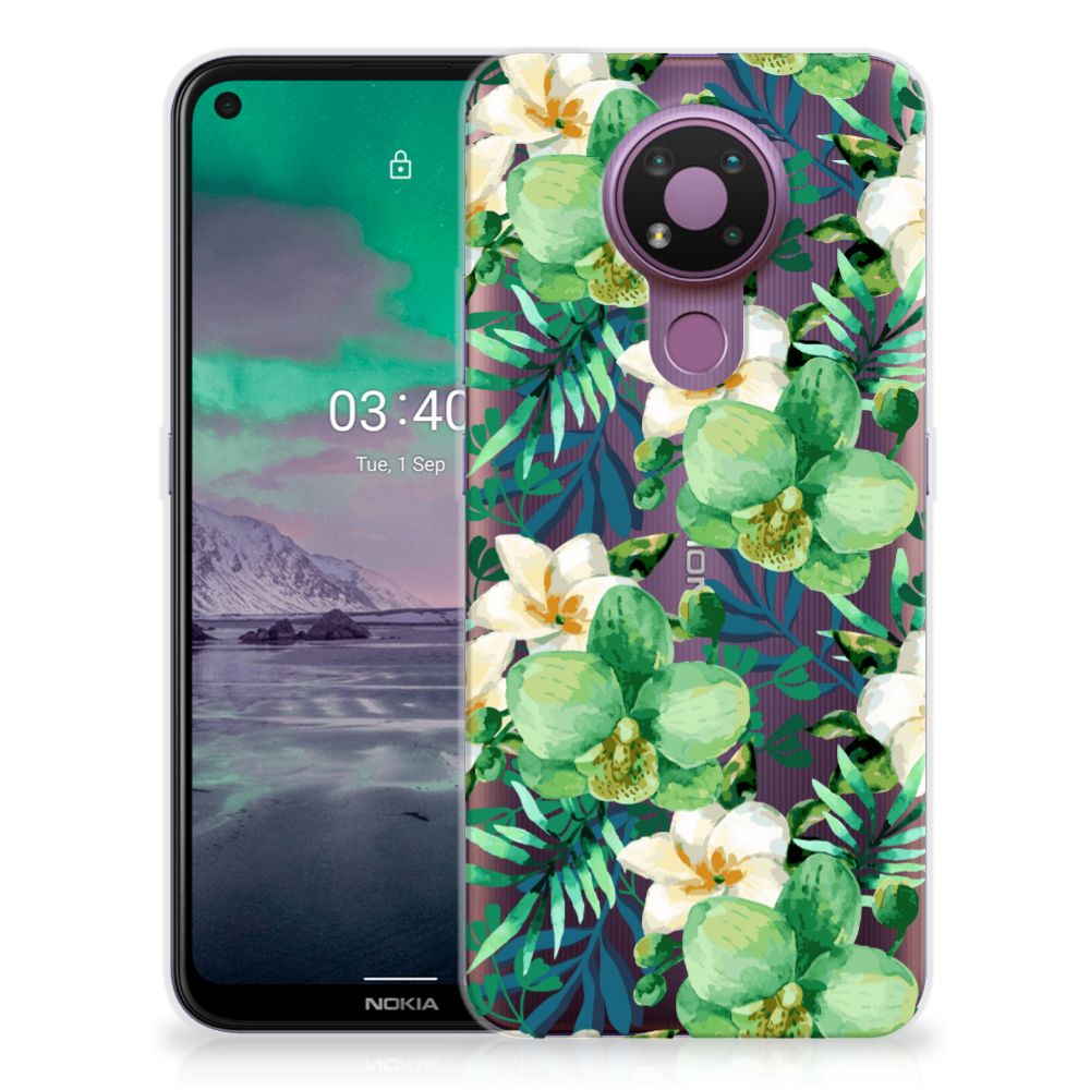 Nokia 3.4 TPU Case Orchidee Groen B2C Telecom
