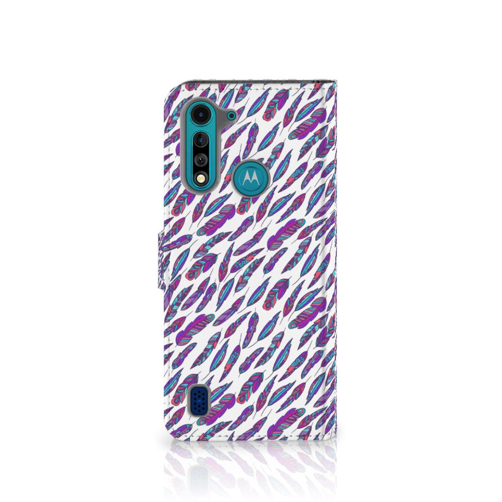 Motorola G8 Power Lite Telefoon Hoesje Feathers Color