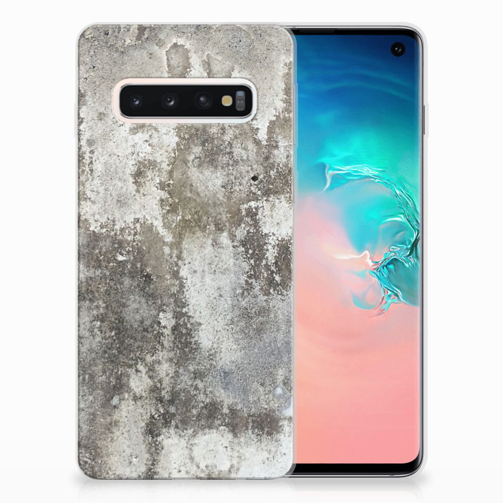 Samsung Galaxy S10 TPU Siliconen Hoesje Beton Print