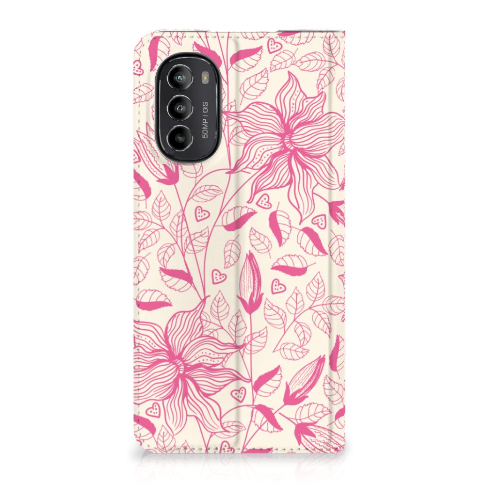 Motorola Moto G52 | Moto G82 Smart Cover Pink Flowers - B2C Telecom