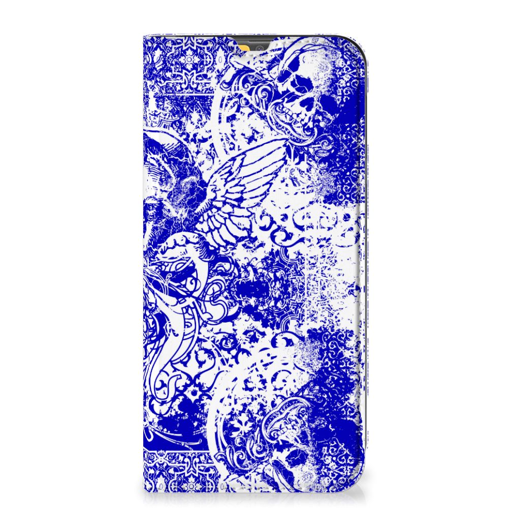 Mobiel BookCase Samsung Galaxy M30s | M21 Angel Skull Blauw - B2C Telecom