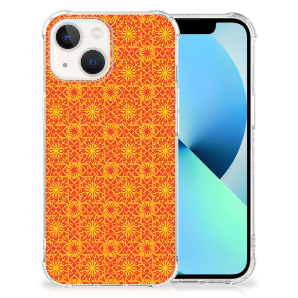 iPhone 13 Doorzichtige Silicone Hoesje Batik Oranje B2C Telecom