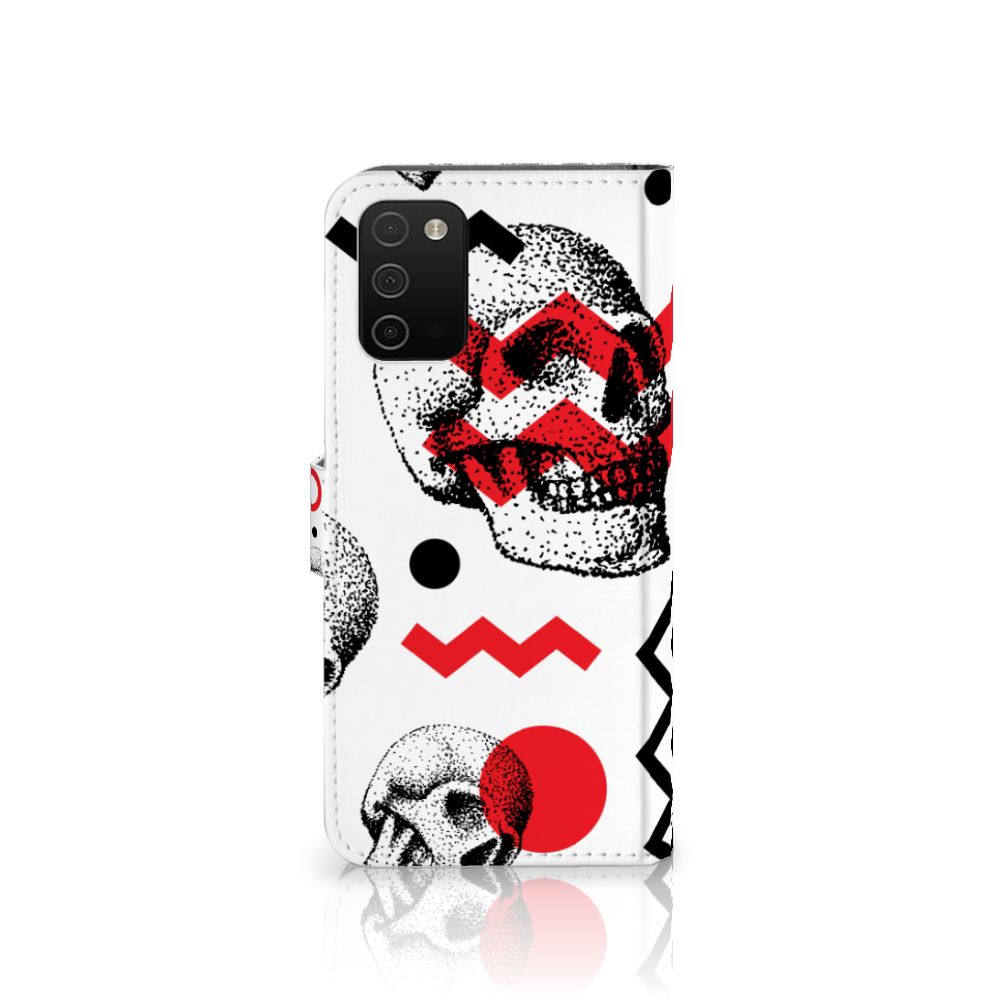 Telefoonhoesje met Naam Samsung Galaxy A03s Skull Red