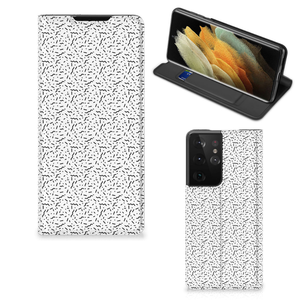 Samsung Galaxy S21 Ultra Hoesje met Magneet Stripes Dots - B2C Telecom