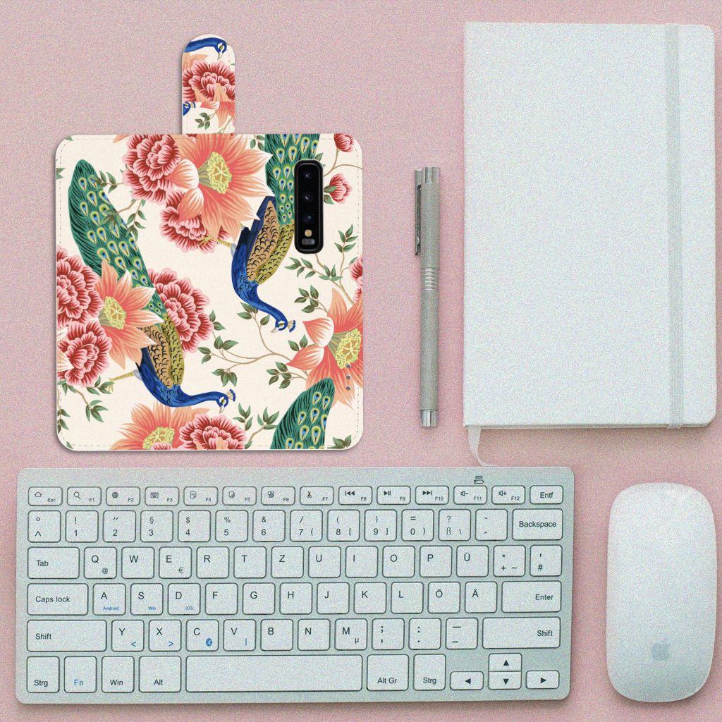 Telefoonhoesje met Pasjes voor Samsung Galaxy S10 Pink Peacock