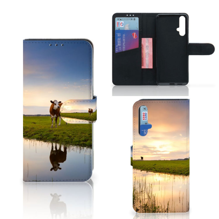 Honor 20 Telefoonhoesje met Pasjes Koe