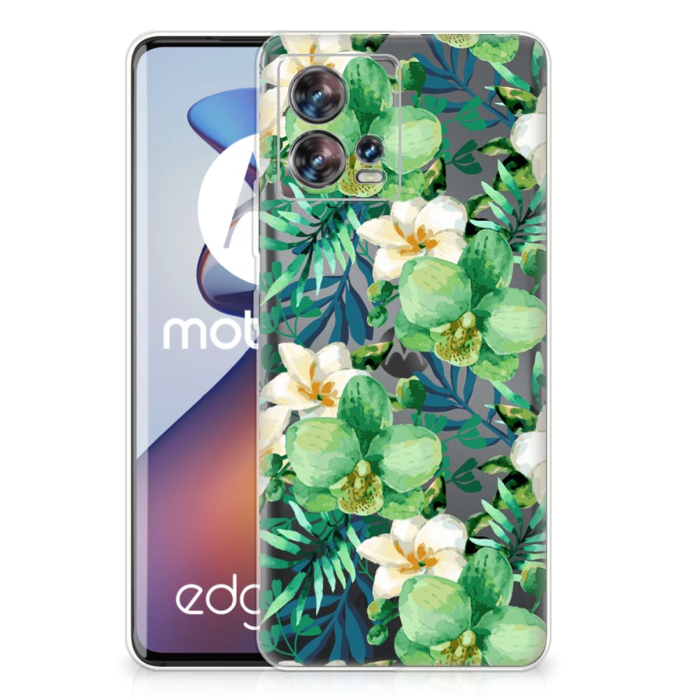 Motorola Edge 30 Fusion TPU Case Orchidee Groen B2C Telecom
