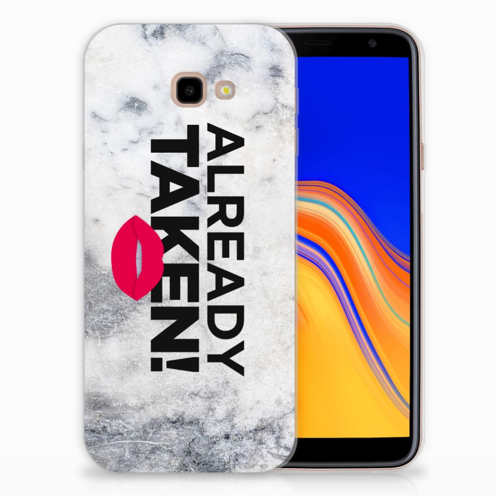 Samsung Galaxy J4 Plus (2018) Siliconen hoesje met naam Already Taken White