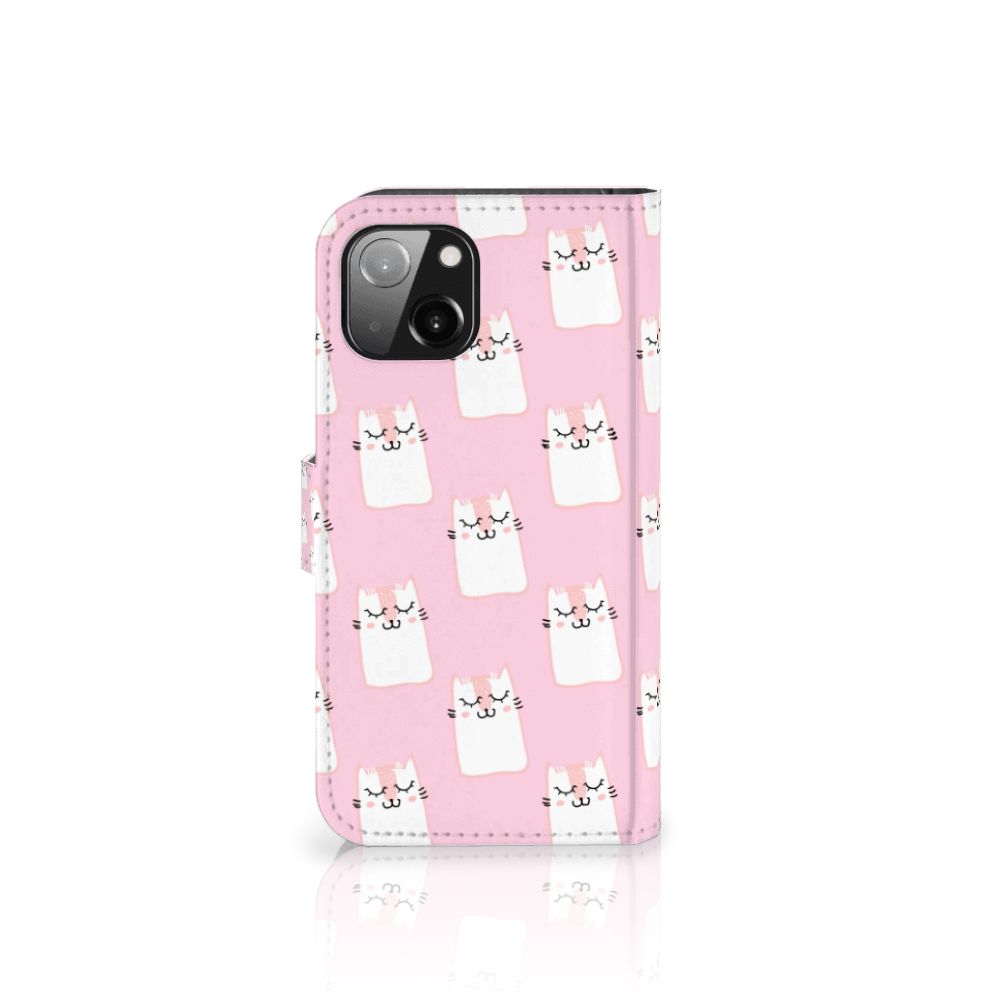 Apple iPhone 13 Telefoonhoesje met Pasjes Sleeping Cats