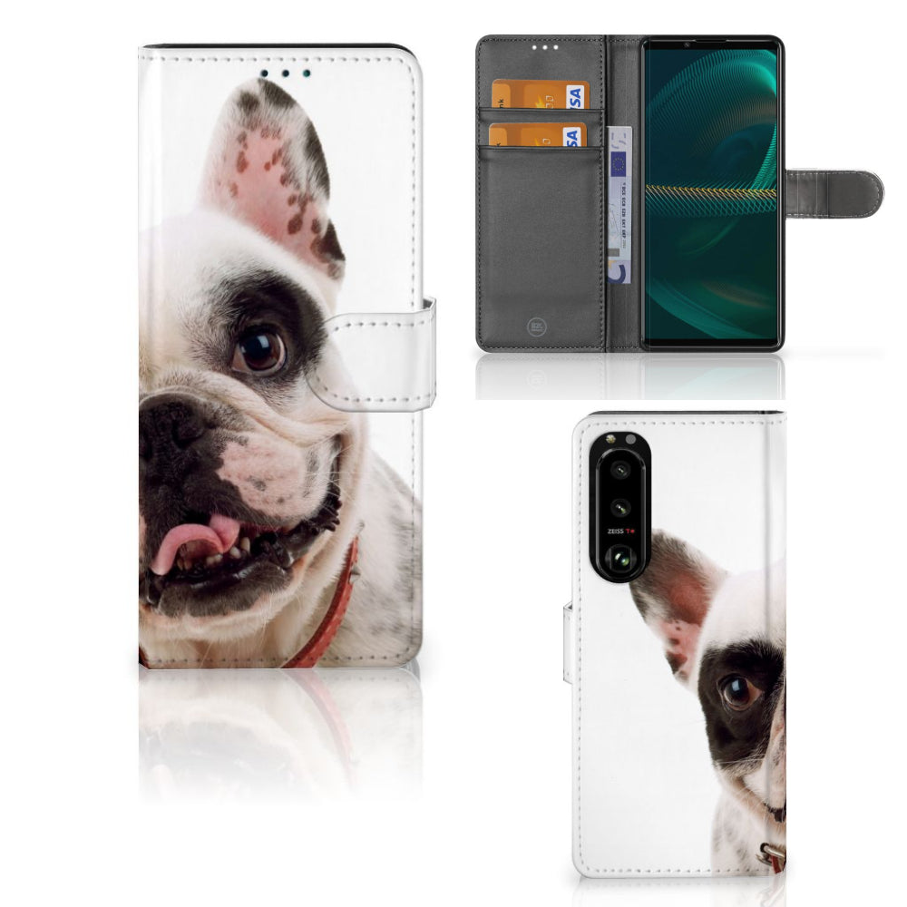 Sony Xperia 5III Telefoonhoesje met Pasjes Franse Bulldog