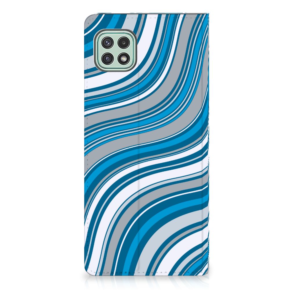 Samsung Galaxy A22 5G Hoesje met Magneet Waves Blue - B2C Telecom