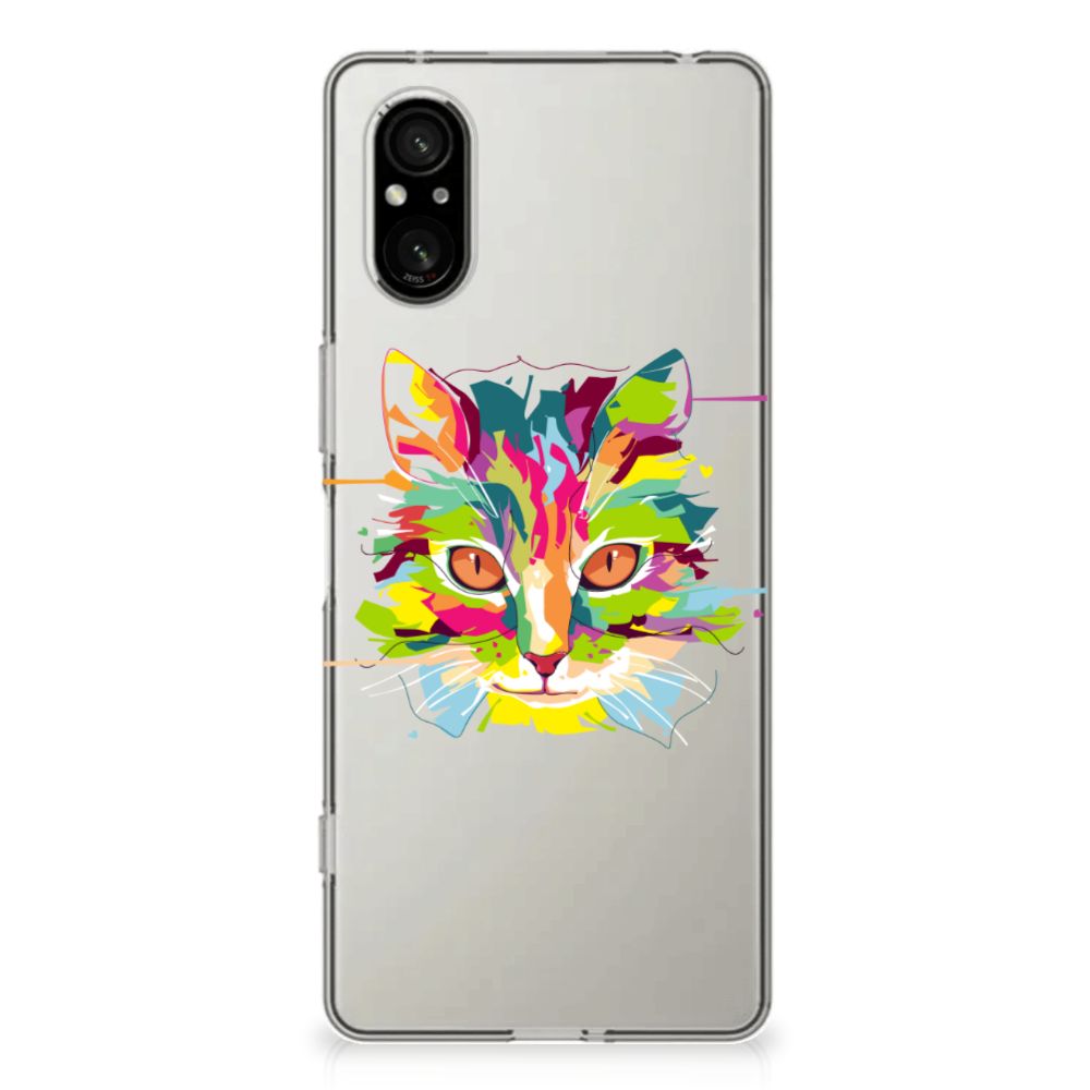 Sony Xperia 5 V Telefoonhoesje met Naam Cat Color