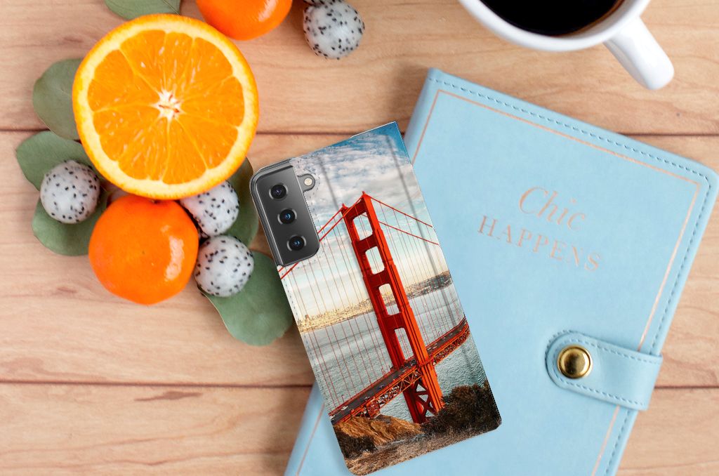 Samsung Galaxy S21 Plus Book Cover Golden Gate Bridge - B2C Telecom