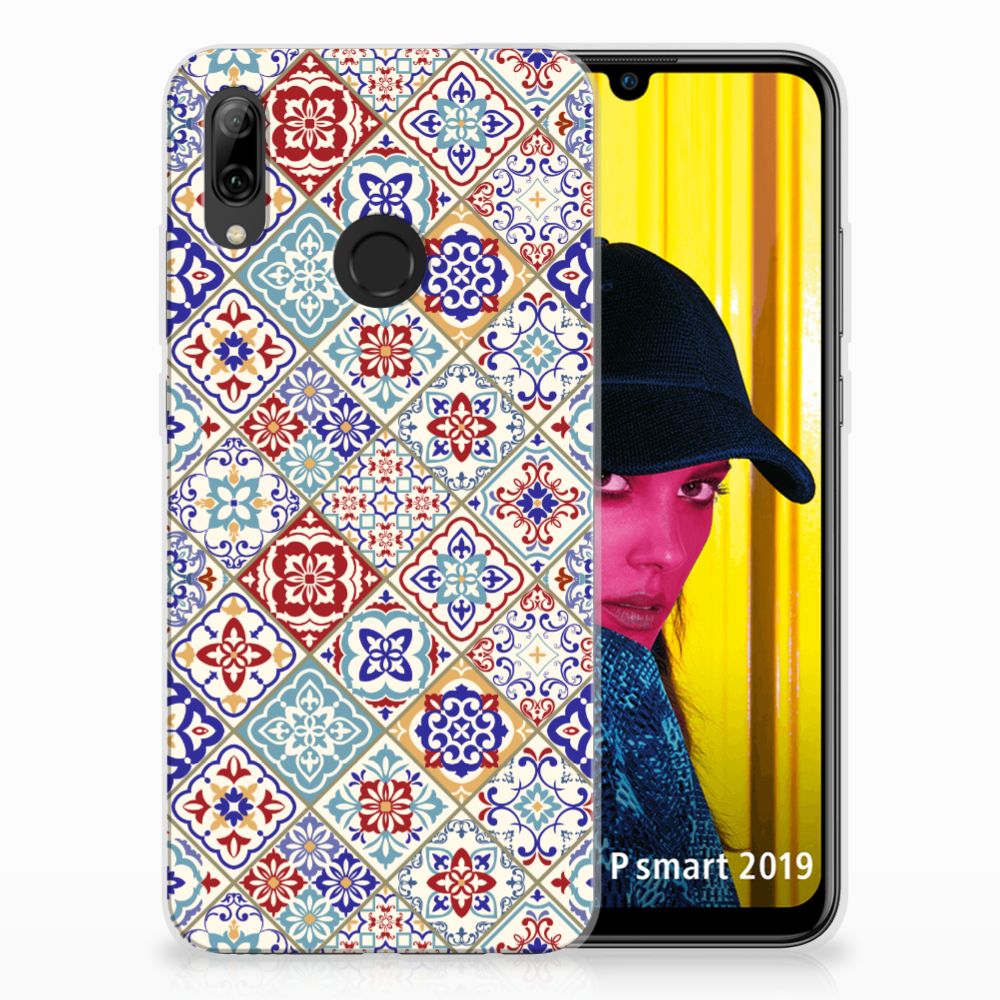 Huawei P Smart 2019 TPU Siliconen Hoesje Tiles Color