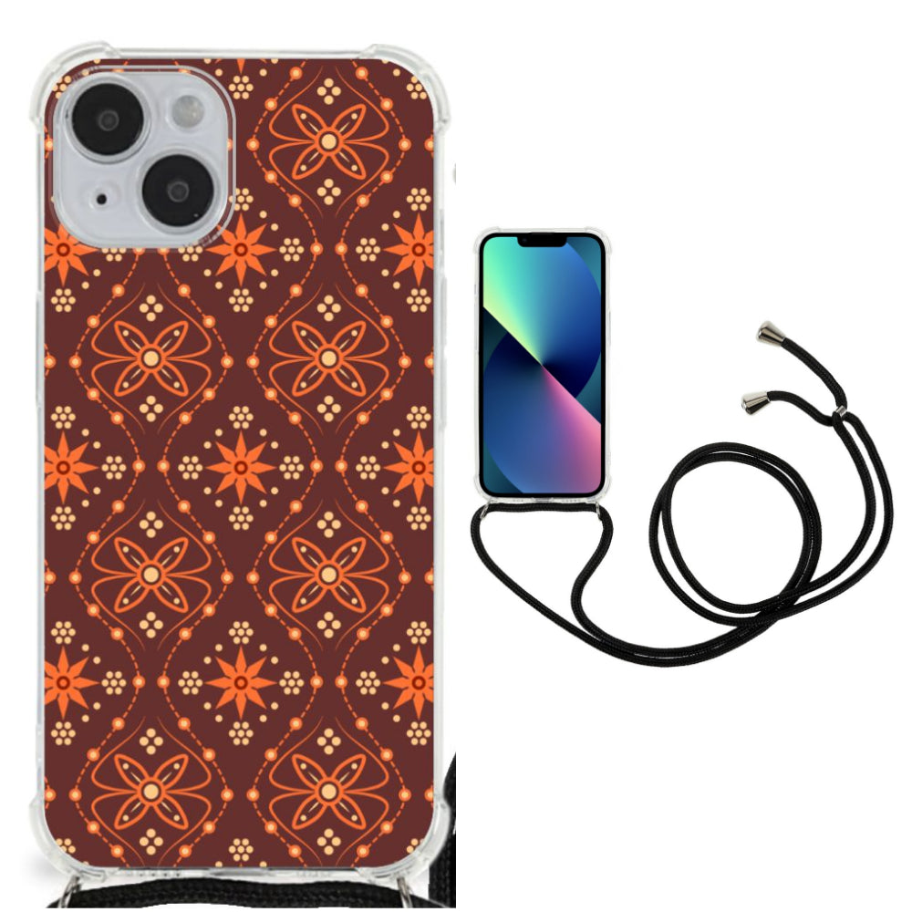 iPhone 14 Doorzichtige Silicone Hoesje Batik Brown