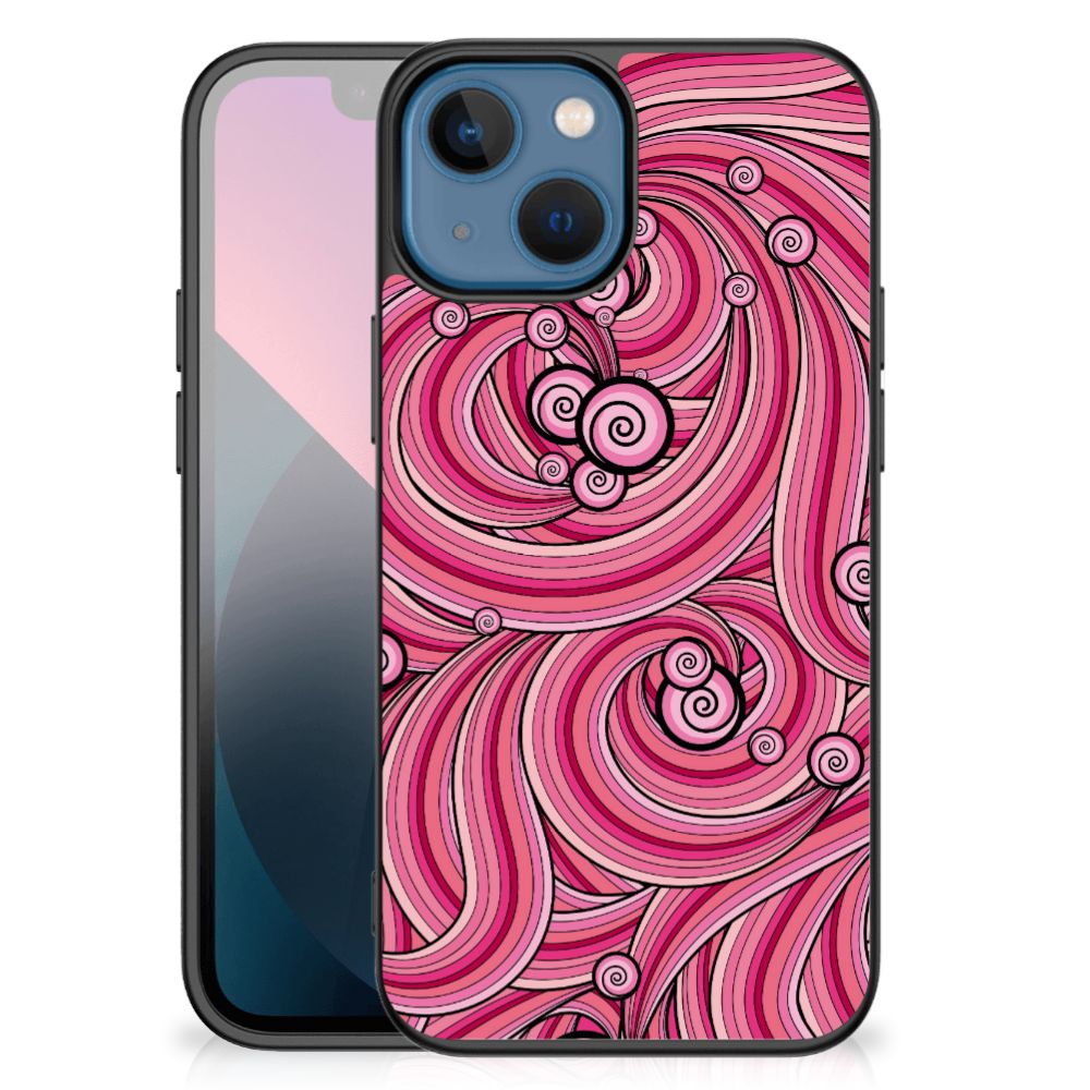 Apple iPhone 13 mini Leuk Telefoonhoesje Swirl Pink