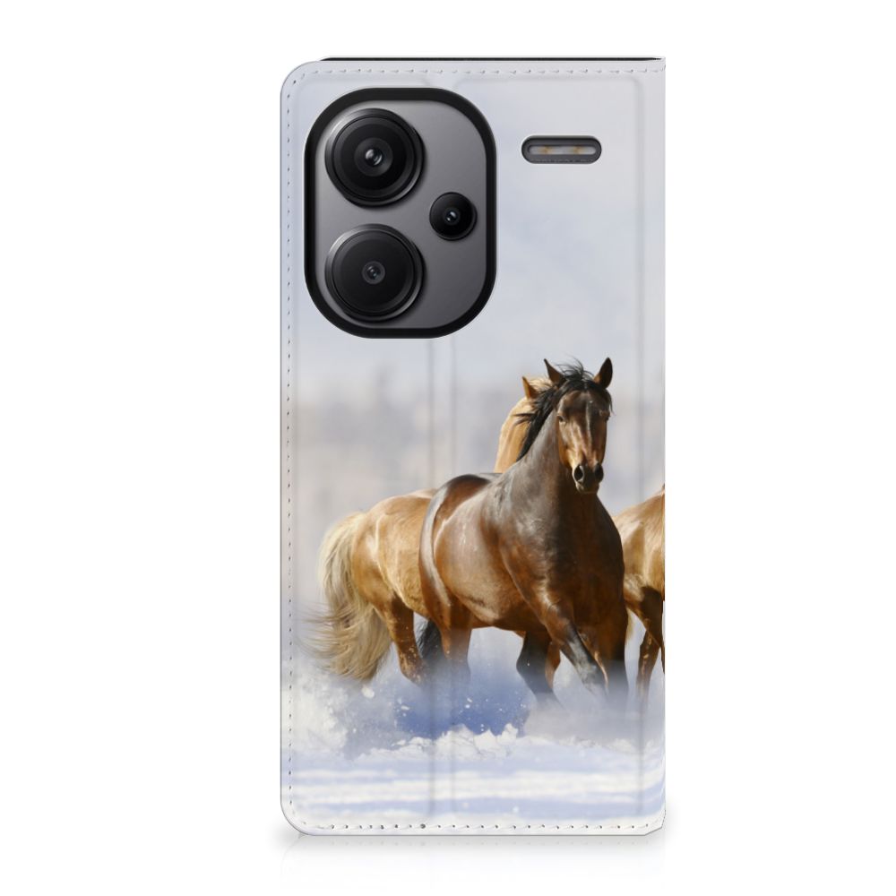 Xiaomi Redmi Note 13 Pro Plus Hoesje maken Paarden met een afbeelding van rennende paarden