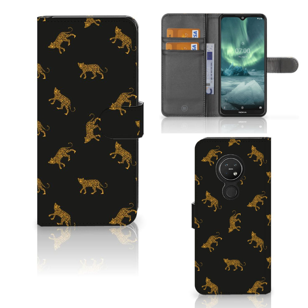 Telefoonhoesje met Pasjes voor Nokia 7.2 | Nokia 6.2 Leopards