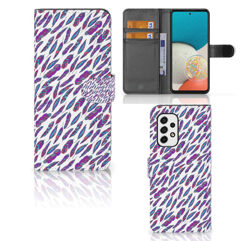 Samsung Galaxy A53 Telefoon Hoesje Feathers Color