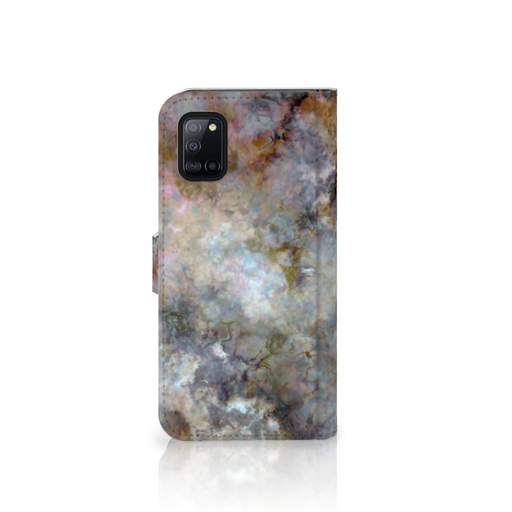 Samsung Galaxy A31 Bookcase Marmer Grijs