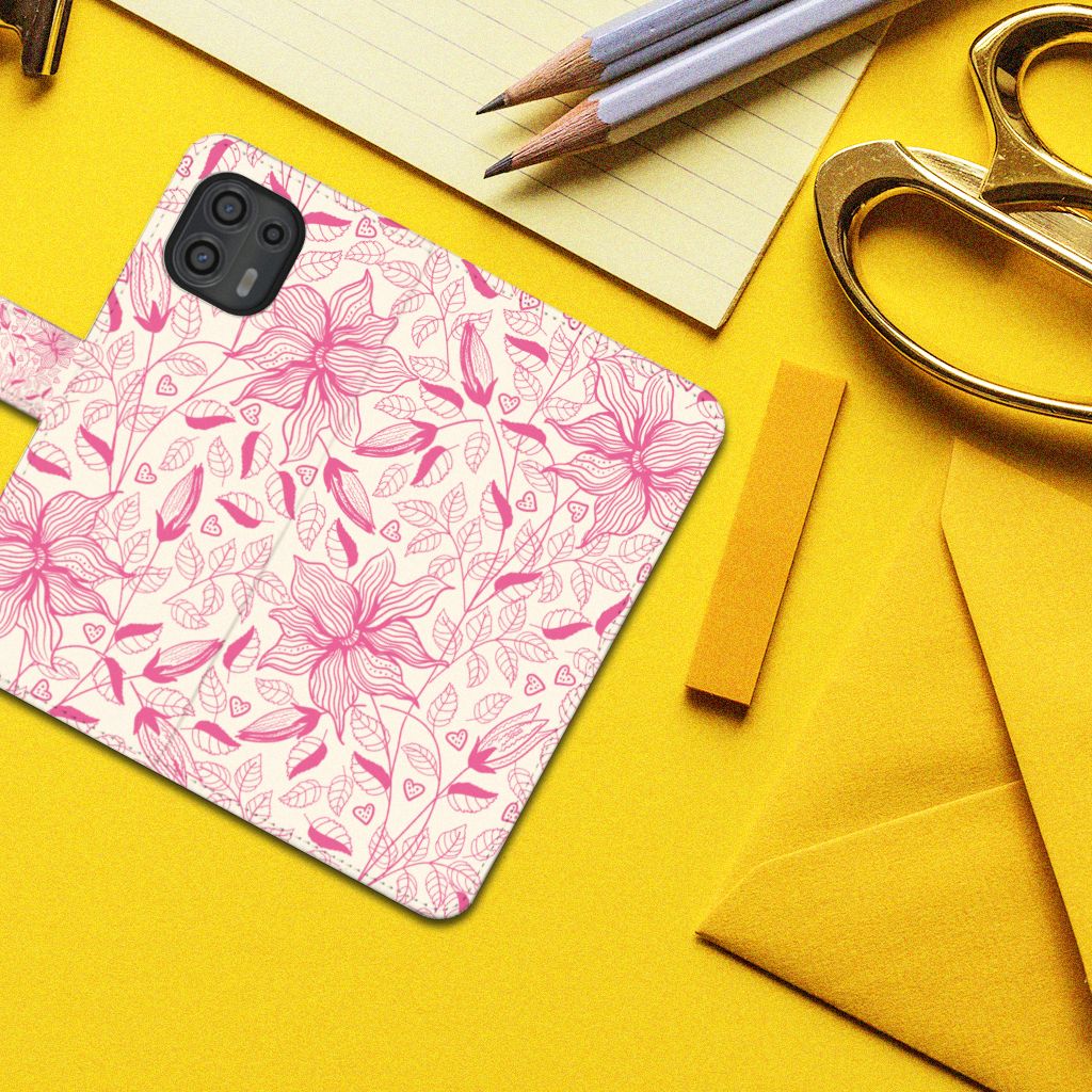 Motorola Edge 20 Lite Hoesje Pink Flowers