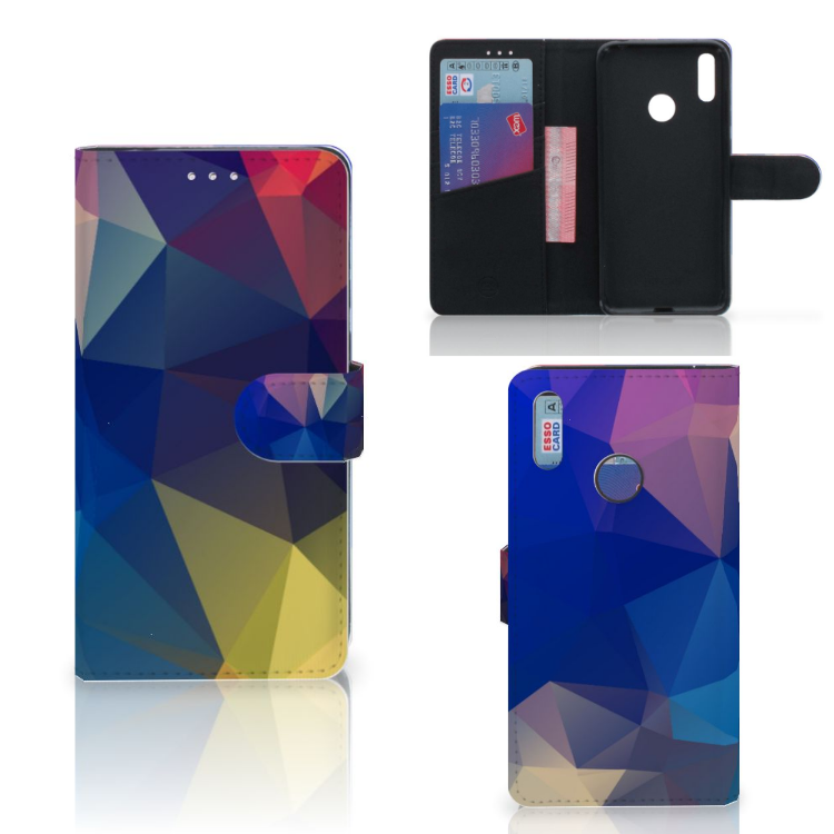 Huawei Y7 (2019) Book Case Polygon Dark