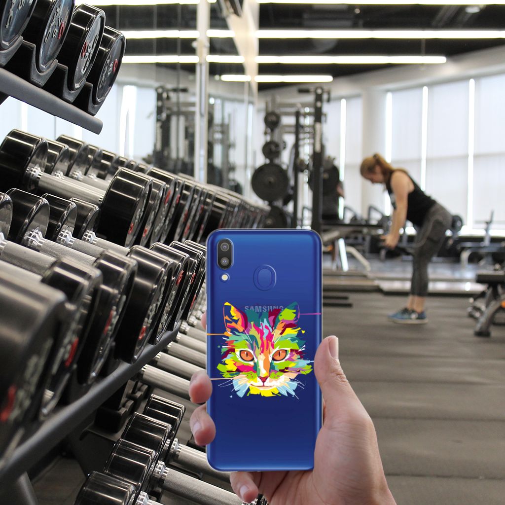 Samsung Galaxy M20 (Power) Telefoonhoesje met Naam Cat Color