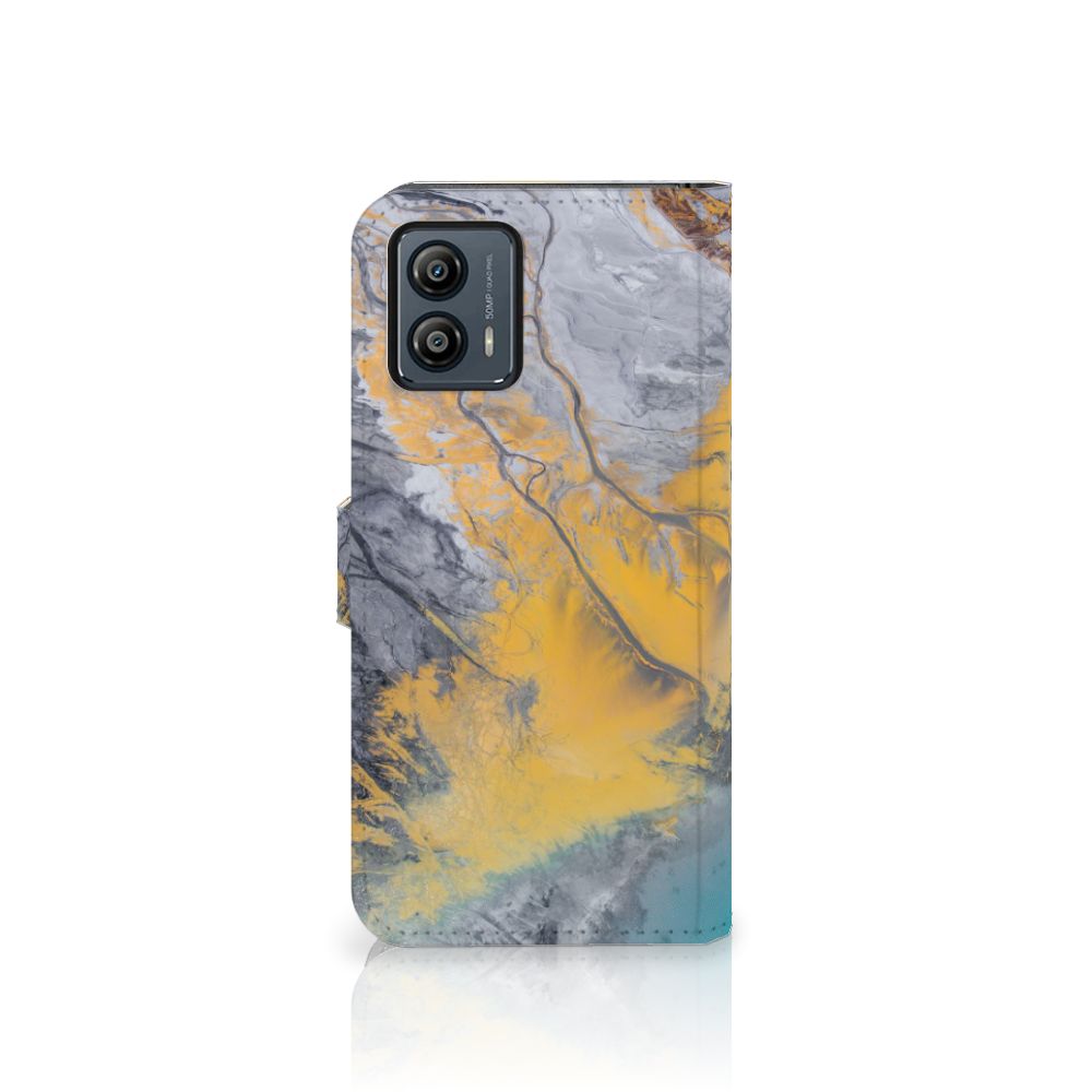 Motorola Moto G53 Bookcase Marble Blue Gold