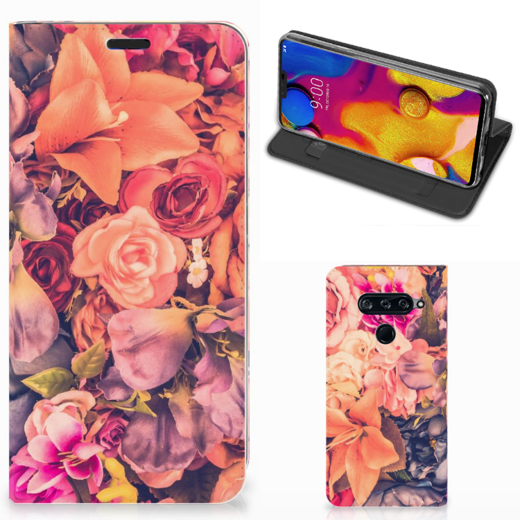 LG V40 Thinq Smart Cover Bosje Bloemen